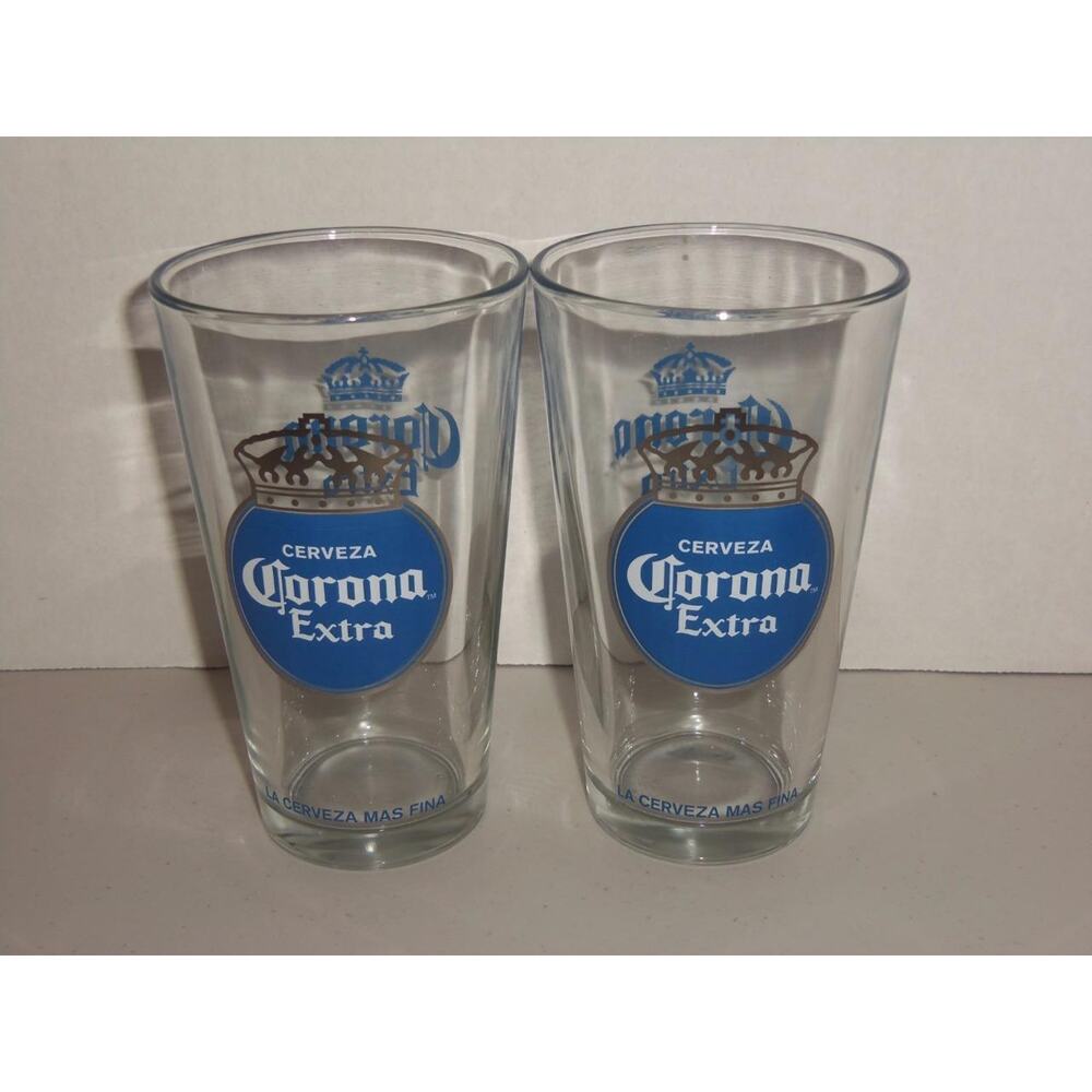2 Cerveza Corona Extra Beer Glass Desde 1925 -081619